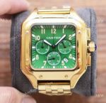 Replica Cartier Santos de Quartz Chrono watches Yellow Gold 45mm